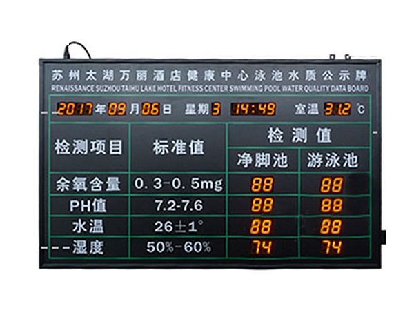 游泳池水質(zhì)實(shí)時(shí)顯示屏